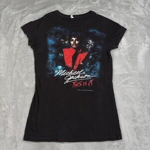 Michael Jackson Shirt‎ Womens Small Black 2009 This Is It Tour Merch Concert